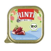 Nassfutter RINTI Bio Paté mit Geflügelherzen