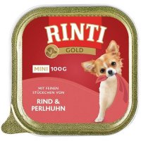 Nassfutter RINTI Gold mini Rind & Perlhuhn
